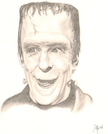 Justin Mariani - Herman Munster. Pencil on paper